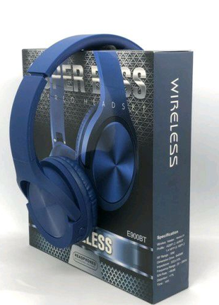Наушники Беспроводные Bluetooth Super Bass E900BT Синие