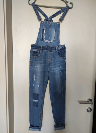Комбинезон джинсовый, рост 140-150 см