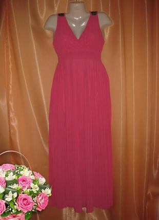 Нарядный легкий шифоновый розовый сарафан платье  l/xl км1096 ...
