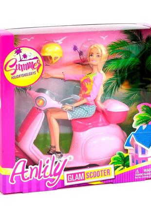Детская игрушка «Кукла с мотоциклом розовая». Производитель - ...