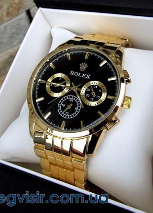 Суперкруті чоловічі кварцові годинники Rolex золотий колір Чол...