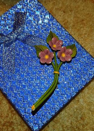 Красивая винтажная брошь букет 💐 брошка цветы