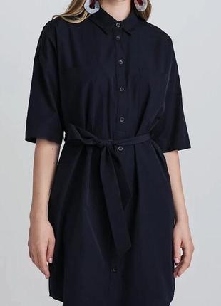 Сукня - сорочка із віскози чорного кольору з поясом від vila🔥