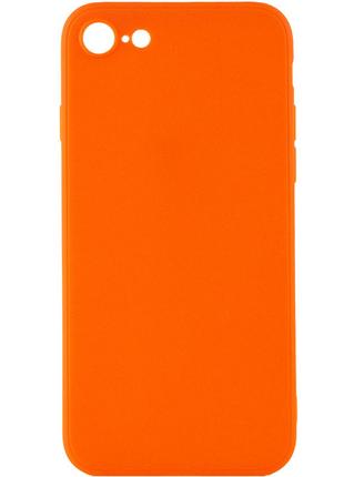 Силиконовый защитный чехол на Iphone 7 оранжевый Full Camera