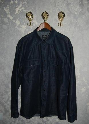 Красивая крутая джинсовая с отливом рубашка  TRUSSARDI JEANS, XL