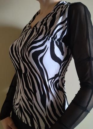 Женская блуза длинный рукав сеточка