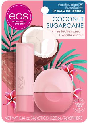 Набор бальзамов для губ EOS Coconut Sugarcane Stick and Sphere...