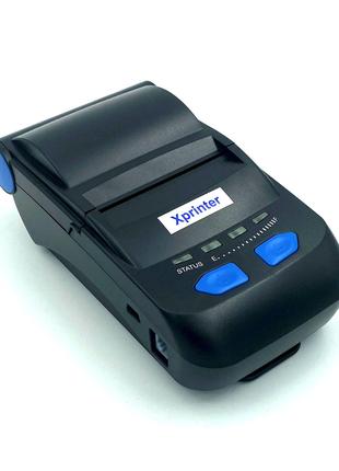 Чековый Bluetooth принтер мобильный Xprinter XP-P300 Черный