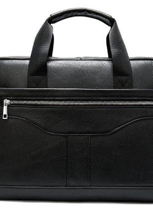 Деловая мужская сумка из зернистой кожи Vintage 14886 Черная GG