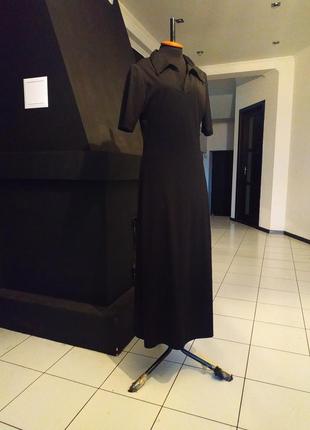 Готическое черное платье с воротничком