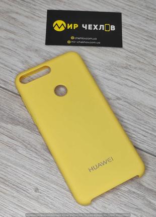Чохол Huawei Y7 2018/Y7 Prime 2018/ Honor 7C Silicon cover жовтий