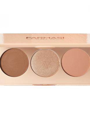 Палетка для лица Farmasi Peach Bite 3 Face Palette