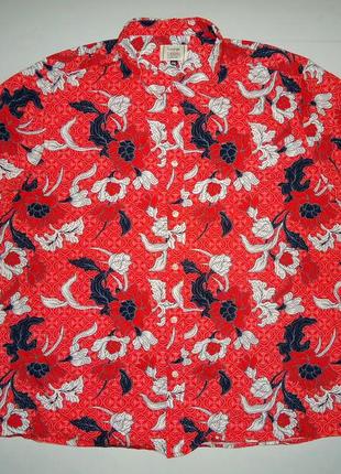 Рубашка  гавайская george casual cotton красная гавайка (2xl)