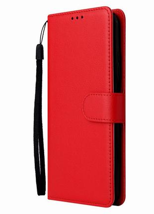 Чехол книжка для Xiaomi Redmi 7 Красный магнит ремешок