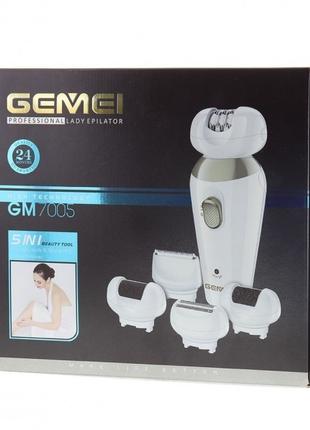 Женский беспроводной эпилятор Gemei GM-7005 электробритва пемз...