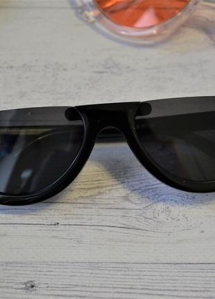 Стильные солнцезащитные очки с обрезанной оправой Чёрный