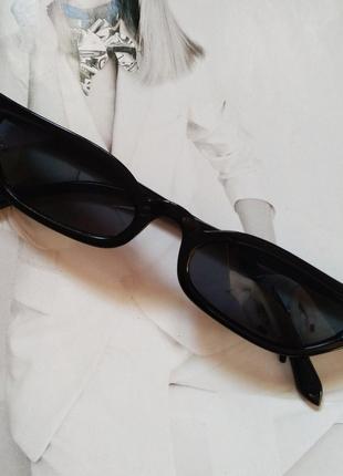 Стильные винтажные очки с острыми углами черный