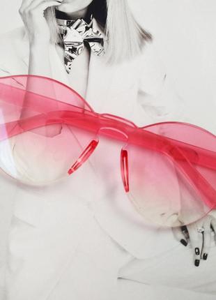 Детские безоправные солнцезащитные очки розовый градиент
