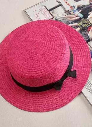 Взрослая шляпка соломенная розовый