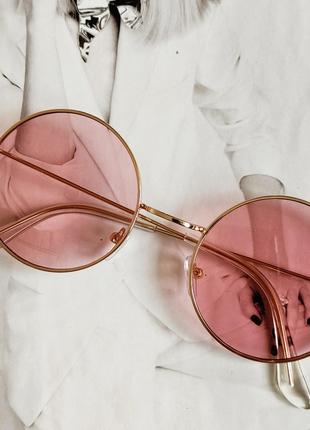 Цветные круглые очки тишейды Розовый
