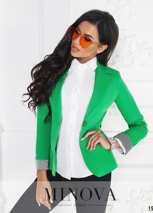 Пиджак женский молодежный стильный цвет -ярко-зеленый