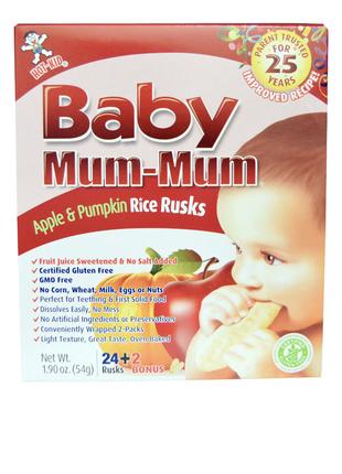 Рисовые галеты Baby Mum-Mum, Hot Kid, яблоко и тыква, 24 шт
