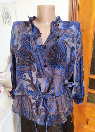 Zara woman m шелковая блуза из тонкого шёлка з тонкого шовку ш...