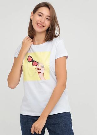Женская футболка с ярким принтом и декором monte cervino. итал...