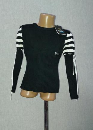 Новый черный свитер tuzama, 100% хлопок. размер 110, на 4-5 лет.