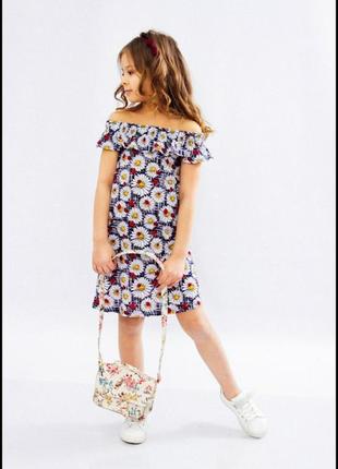 Платье сарафан летнее 116-128 комплект для девочки