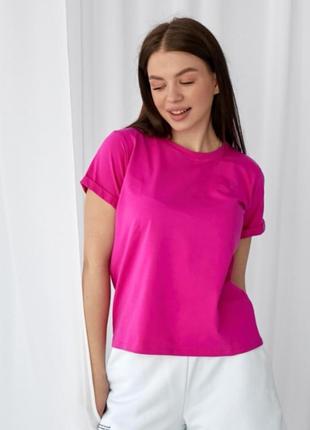 Жіноча базова футболка колір малина
