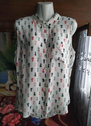 Стильна,літня блуза в ананаси -46-48 р-yessica