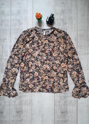 Блуза рубашка zara в цветочный принт