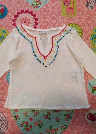 Тоненька рубашка,блуза з вишивкою,вишиванка для дівчинки 3-4 роки