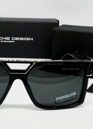 Porsche design стильні чоловічі сонцезахисні окуляри чорні з с...