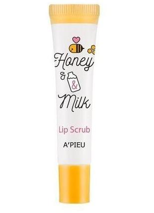 Молочно-медовый скраб для губ a'pieu honey & milk lip scrub 8 ml