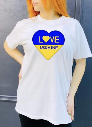 Футболка Жіноча Патріотична з Принтом Love Ukraine