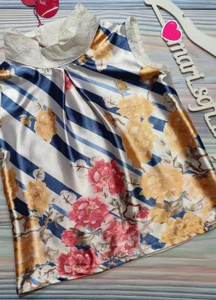 Блуза с цветами и вышивкой sarah chole р. 8-9 лет