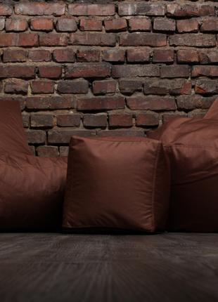 Кресло мешок груша пуф набор коричневого цвета