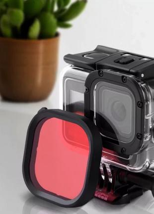 Підводний бокс із фільтром (рожевий) для GoPro Hero 8 Black SA...