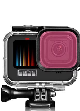 Подводный бокс с фильтром (розовый) для GoPro Hero 10 Black GH...