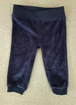 Велюровые синие штаны, девочка, рост 74-80, impidimpi