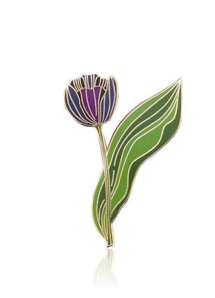 Емальована брошка значок пін квіти тюльпан brgv112655