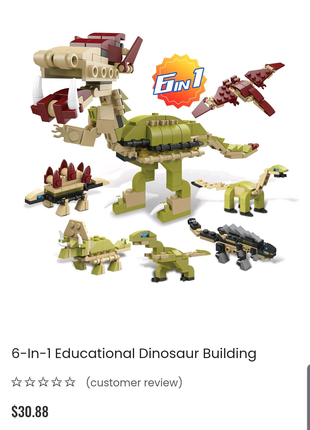 Іграшка конструктор 30 предметів Динозавр Rex Dinosaur set