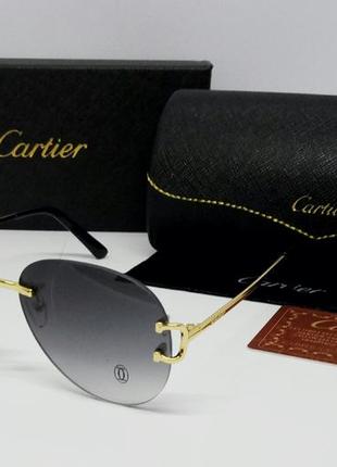 Cartier очки капельки унисекс солнцезащитные темно серый гради...