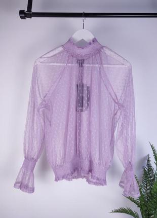 Легкая прозрачная сиреневая блузка от only