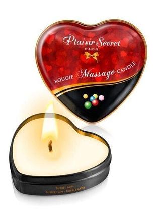 Массажная свеча-сердечко Plaisirs Secrets Bubble Gum (35 мл)