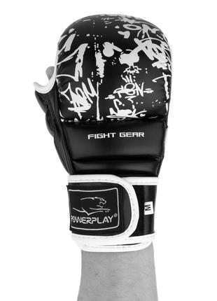 Рукавиці для карате PowerPlay 3092KRT, Black/White XL