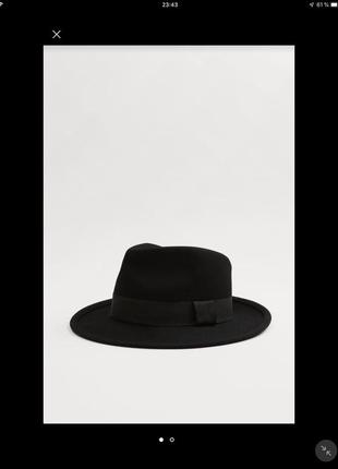 Шерстяная шляпа из фетра с лентой бренд zara