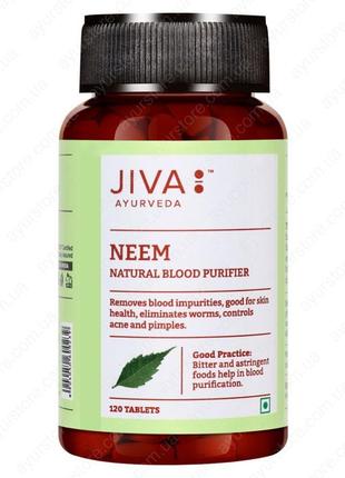 Нім Джива, Neem Tablets Jiva, 120 таблеток — кров, шкіра, інфе...